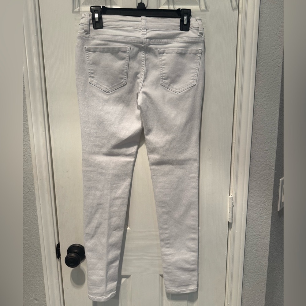 💙🔥💜 Hybrid & Co White Jeans Size 5 | Mid Rise Stretch Denim | Clean Classic - Picture 3 of 4